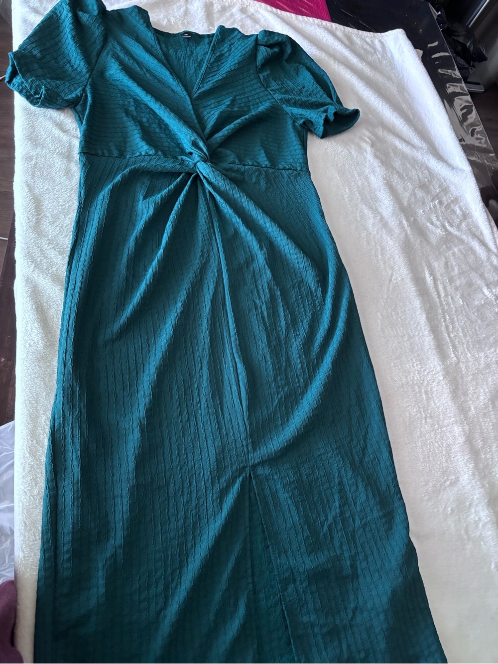SHEIN Teal Twist-Front Maxi Dress